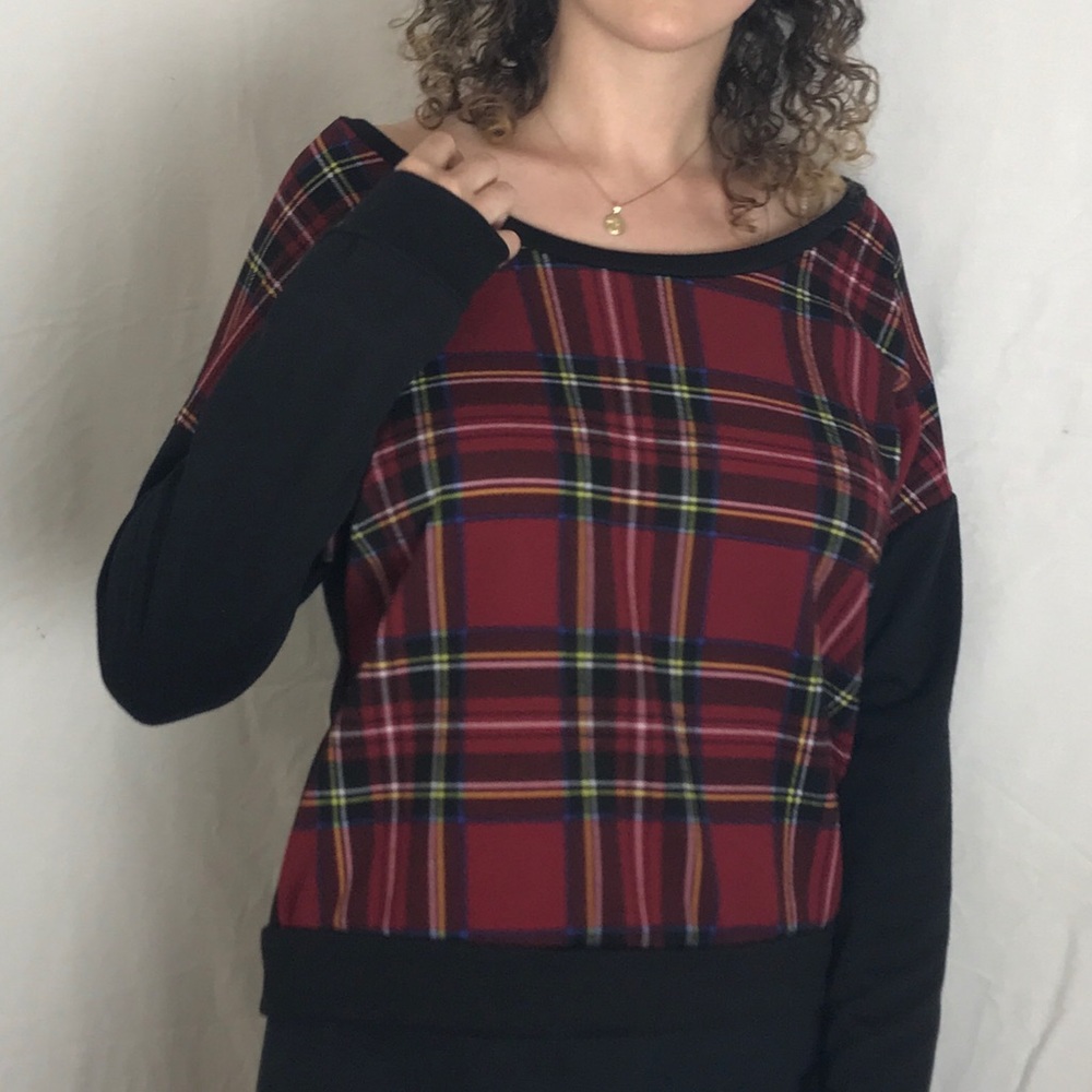 Charlotte Russe Red Plaid Long Sleeve